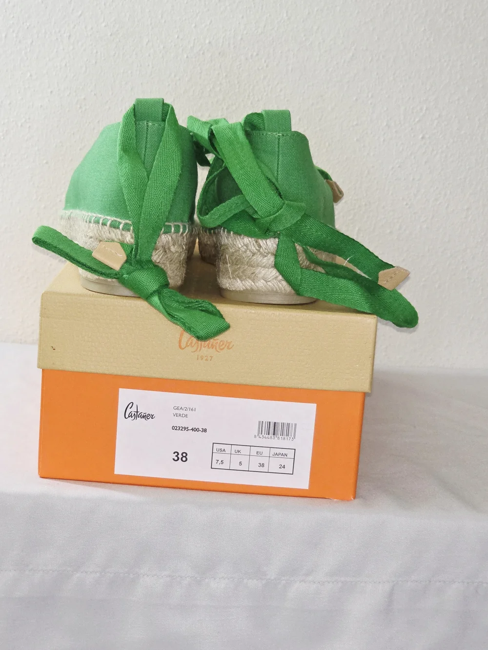 Castañer Gea/2/161 Espadrille Sandals In Verde Size 38 (7.5 US)